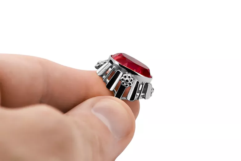 Ring Vintage Ruby Sterling silver 925 vrc043s