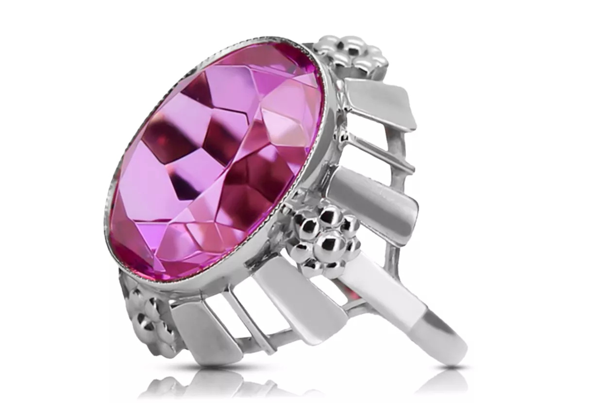 Anneau Artisanat vintage Améthyste Argent sterling 925 vrc043s