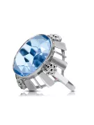 Vintage Anneau Aigue-marine Argent sterling 925 vrc043s