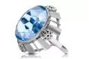 Anillo Aguamarina Plata de ley 925 Artesanía vintage vrc043s