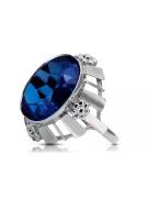 925 Silver Sapphire Vintage Ring Unikátny VRC043s