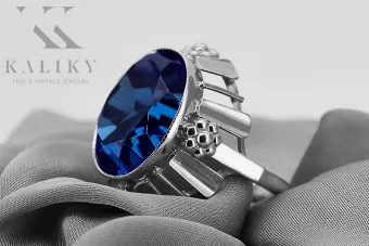 Sterling silver 925 Sapphire Ring Vintage craft vrc043s