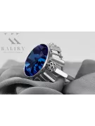 925 Silver Sapphire Vintage Ring Unikátní VRC043S