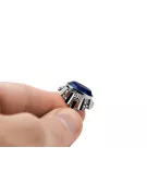 925 Silver Sapphire Vintage Ring Unikátny VRC043s