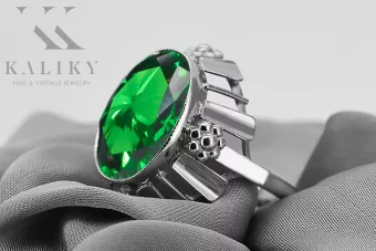 Кольцо Винтаж украшения Изумруд Стерлинговое серебро 925 пробы vrc043s