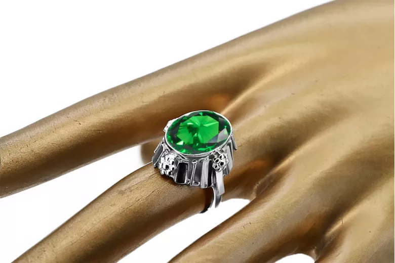 Anillo Vintage Esmeralda Plata de ley 925 vrc043s