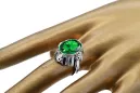 925 Silver Emerald Ring Vintage Unique VRC043s