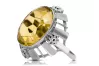Ring Yellow Peridot Sterling silver 925 Vintage craft vrc043s