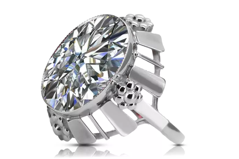 Zircon Lira sterlină de argint 925 Inel Vintage bijuterii vrc043s