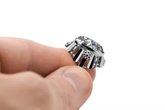 Пръстен Циркон Стерлингово сребро 925 Винтидж крафт vrc043s