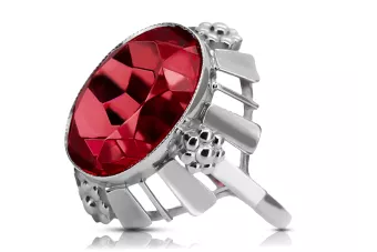 Argent sterling 925 Rubis Anneau Artisanat vintage vrc043s