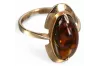 Vintage rose 14k 585 gold amber ring vrab055