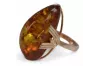 Vintage rose 14k 585 gold amber ring vrab040