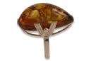 Russische Rose Sowjetische Rosa UdSSR rot 585 583 Gold Bernstein Ring vrab040