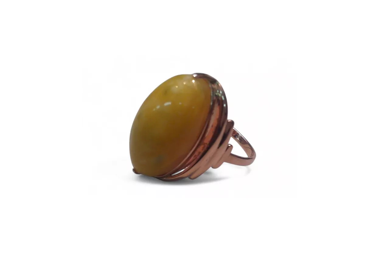 Russische Rose Sowjetische Rosa UdSSR rot 585 583 Gold Bernstein Ring vrab042