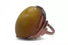 Vintage rose 14k 585 gold amber ring vrab042