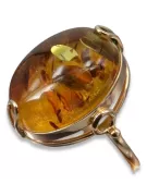 Rose russe rose soviétique URSS rouge 585 583 bague ambre or vrab017
