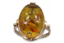 Rosa rusa rosa soviética rojo URSS 585 583 oro anillo ámbar vrab017
