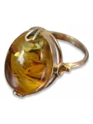 Rose russe rose soviétique URSS rouge 585 583 bague ambre or vrab017