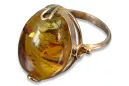 Rose russe rose soviétique URSS rouge 585 583 bague ambre or vrab017