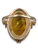 Rose russe rose soviétique URSS rouge 585 583 bague ambre or vrab017
