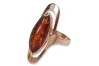 Vintage rose 14k 585 gold amber ring vrab016