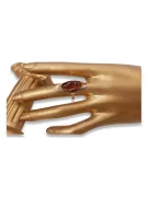 Russian rose Soviet pink USSR red 585 583 gold amber ring vrab016