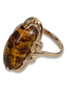 Rosa rusa rosa soviética rojo URSS 585 583 oro anillo ámbar vrab010