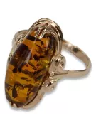 Russische Rose Sowjetische Rosa UdSSR rot 585 583 Gold Bernstein Ring vrab010