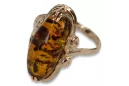 Russische Rose Sowjetische Rosa UdSSR rot 585 583 Gold Bernstein Ring vrab010