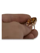 Russische Rose Sowjetische Rosa UdSSR rot 585 583 Gold Bernstein Ring vrab010