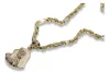 Mother of God medallion & Corda Figaro 14k gold chain pm004y14&cc004y50