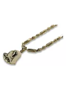 Mother of God medallion & Corda Figaro 14k gold chain pm004y14&cc004y50