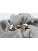 Rose pink 14k 585 gold alexandrite earrings vec028r Vintage Russian Soviet style