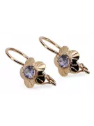 Сережки з рожевого золота 585 проби з олександритом, рожевого кольору, vec028r, вінтажний російський радянський стиль