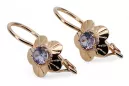 Rose pink 14k 585 gold alexandrite earrings vec028r Vintage Russian Soviet style