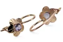 Rose pink 14k 585 gold alexandrite earrings vec028r Vintage Russian Soviet style