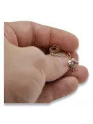 Rose pink 14k 585 gold alexandrite earrings vec028r Vintage Russian Soviet style