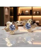 Розово розово 14k 585 златни обеци с александрит vec028r Винтидж руски съветски стил