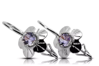 Pendientes Ajuste Oro rosa antiguo original de 14k Estilo vintage vec028r