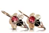 Vintage Earrings Ruby Original Vintage 14K Rose Gold vec028r
