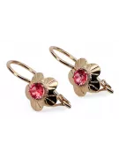 Rubí Oro rosa antiguo original de 14k Pendientes Estilo vintage vec028r