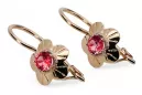Rubí Oro rosa antiguo original de 14k Pendientes Estilo vintage vec028r