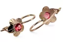 Rubí Oro rosa antiguo original de 14k Pendientes Estilo vintage vec028r