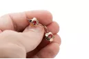 Rubí Oro rosa antiguo original de 14k Pendientes Estilo vintage vec028r