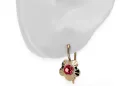 Rubí Oro rosa antiguo original de 14k Pendientes Estilo vintage vec028r
