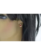 Rubí Oro rosa antiguo original de 14k Pendientes Estilo vintage vec028r