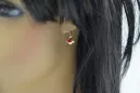 Rubí Oro rosa antiguo original de 14k Pendientes Estilo vintage vec028r