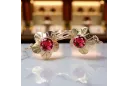 Rubí Oro rosa antiguo original de 14k Pendientes Estilo vintage vec028r