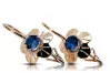 Earrings Vintage Jewlery Sapphire Original Vintage 14K Rose Gold vec028r